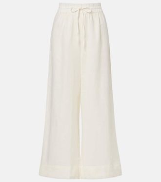 Polo Ralph Lauren Cropped linen and cotton wide-leg pants