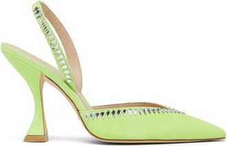 Stuart Weitzman Crystal Accent Slingback Pump - Dames - Pumps - Geel - 39 EU - Su&egrave;de - Schoenen