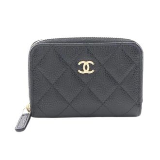 Chanel Pre-owned Wallets, female, Black, Size: ONE SIZE Pre-owned Classic Zip Coin Purse Caviar Skin Wallet