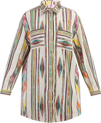 Mymo Overhemd blouse jurk Dames Veelkleurig Inca-patroon