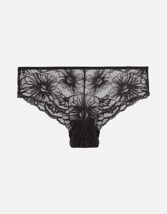 Tommy Hilfiger Womens Floral Lace Brazilian Brief, Black - Size: 10