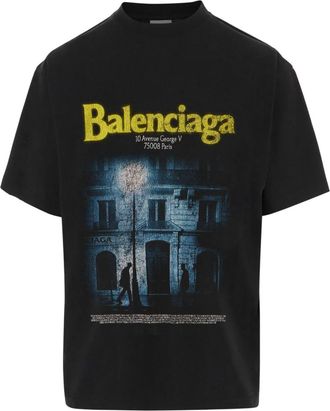 Balenciaga Black Graphic Logo T-Shirt