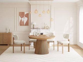Vente-Unique Extendable Dining Table Seating 4 To 8 - Oak Veneer - Light Natural - in Light Oak