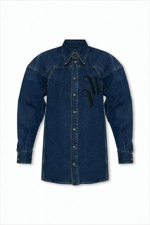 Vivienne Westwood Indigo Denim Long-Sleeve Shirt With Graphic Logo