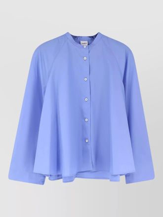 Aspesi cropped cotton shirt raglan sleeves crew neck