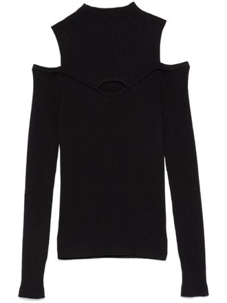 D.exterior open-shoulder sweater - women - Wool - S - Black