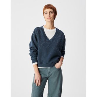 Ikks Sweater met V-hals en strassteentjes