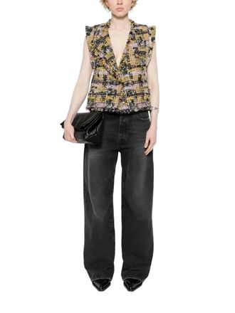 Isabel Marant Djiroy Vest In Lilac/yellow