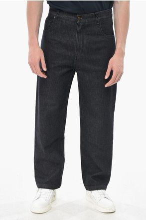 Fendi Dark-Wash Jeans with 20cm Logo Button size 33