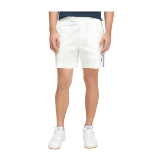Brooks Brothers Tennis Cotton Shorts - male - Brooks Brothers - Casual Shorts - White - W31 - Shorts