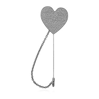 Moschino Hartvormige Broche - Dames - Broches - Grijs - ONE Size - Accessoires