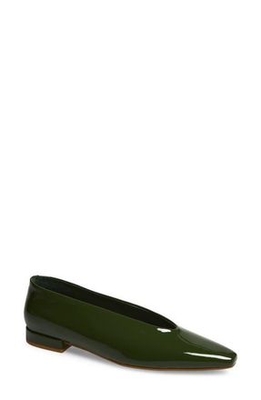 Jeffrey Campbell Hinted Pointed Toe Flat in Olive Patent at Nordstrom, Size 5.5