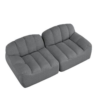 Urban Meuble Sof&aacute; modular 2 plazas, tejido polar, sin montaje, gris