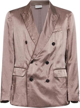 Dries Van Noten Double-breasted Blazer - Heren - Blazers - Roze - M - Katoen - Jassen