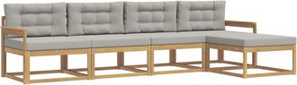 vidaXL Conjunto De Sof&aacute;s De Exterior 4 Uds. Blanco Y Gris Claro Vidaxl
