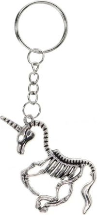 Generic Skeleton Unicorn Keyring Skull Gothic Horse Horn Fantasy Mythical Keychain Pagan Magic Magical Creature Bones Accessory Bag Keys Fairy Tale