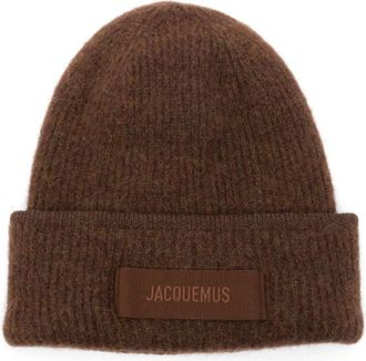 Jacquemus Brown Logo Beanie Cap