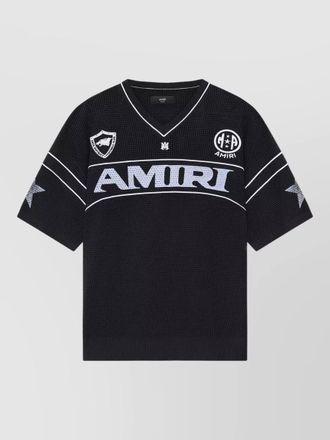 Amiri sport mesh v neck graphic star t shirt