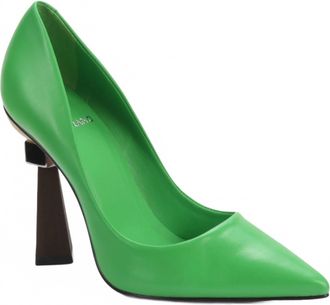 Carrano Womens Leather Pump Geometric Heels In Green