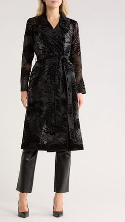 L'agence Moda Organza Trench Coat in Black Dragon at Nordstrom Rack, Size Small