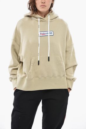 Palm Angels Cotton Hoodie PARADISE With Patch Pocket Palm Angels