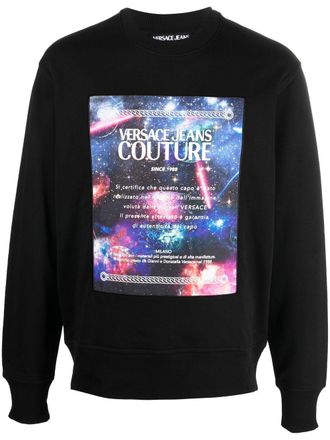 Versace Jeans Couture Felpa girocollo con stampa grafica - Nero