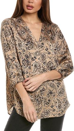 Jones New York Womens 3 Qrtr SLV V Nk Tunic, Praline Multi, L