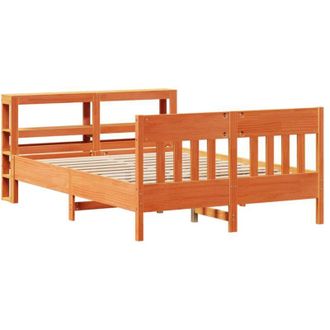 vidaXL Vidaxl - Estructura De Cama Sin Colch&oacute;n Madera Maciza Marr&oacute;n 120x190 Cm