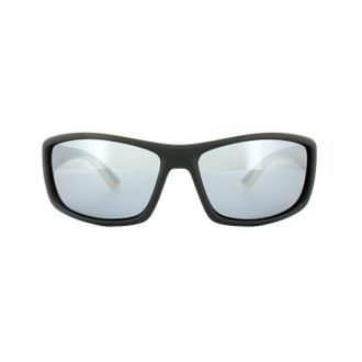 Polaroid Sport Wrap Heren Zwart Geel Gray Silver Mirror Polariseerde zonnebril