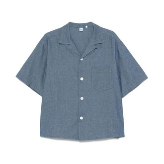 Aspesi Blauw Casual Overhemd voor Mannen - Heren - Korte mouwen Overhemden - Blauw - XL - Overhemden