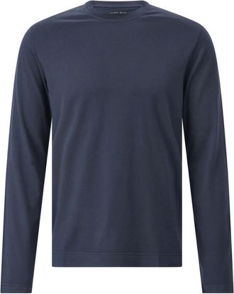 Fedeli Tops, Heren, Blauw, L, Katoen, Katoenen Shirt Lange Mouwen