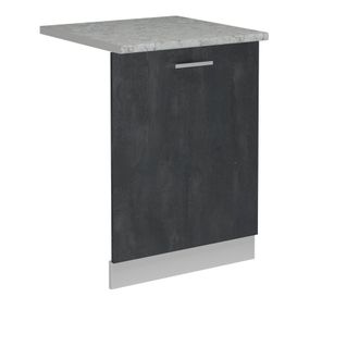 Vicco Panel Frontal Del Lavavajillas R-line, Hormig&oacute;n Negro, 60 Cm, Et M&aacute;rmol
