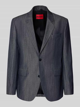 HUGO BOSS Modern Fit Sakko aus Schurwoll-Leinen-Mix Modell KARLO243X in Jeansblau, Gr&ouml;&szlig;e 102