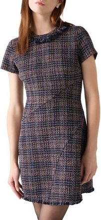 L.k. Bennett Alba Tweed Fringe Minidress in Navy at Nordstrom Rack, Size 12 Us / 16 Uk