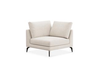 Castlery Lena Corner Sofa Customized, (Performance Boucle) Cream (Matte Black Legs), Spill Resistant, Removable Covers for Sofas, Castlery