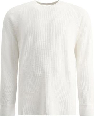Beams Plus Crew Thermal 30//- - Heren - Ronde hals truien - Wit - XL - Katoen - Truien & Vesten