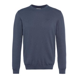 Barbour Round-neck Knitwear, male, Blue, Size: L Pima Cotton Crew