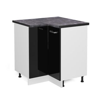 Vicco Armario De Esquina R-line, Negro Brillo Intenso, 75.6 Cm, Et Antracita