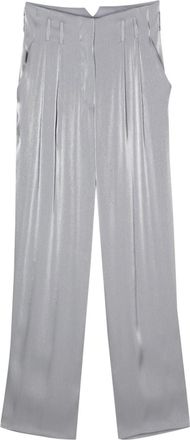 Genny straight-leg lamé trousers - women - Polyester/Polyester - 38 - Grey