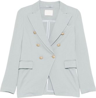 Circolo 1901 Sky Blue Solid Notched Lapel Blazer