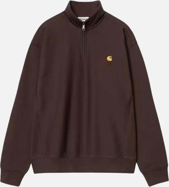 Carhartt Work in Progress Mens Carhartt WIP Half Zip American Script Sweat - Palisander - Red - Size: 36