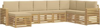 vidaXL Conjunto De Sof&aacute;s De Exterior 8 Uds. Y Beige Poli&eacute;ster Vidaxl