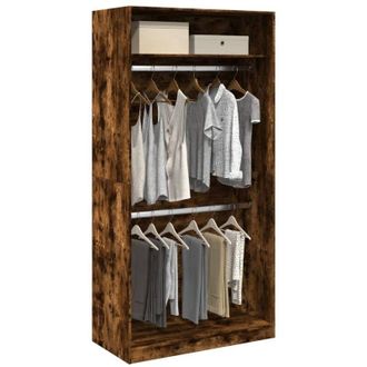 vidaXL Vidaxl - Armario Madera Contrachapada Color Roble Ahumado 100x50x200 Cm