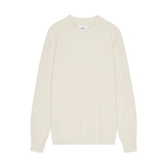 Nn.07 Round-neck Knitwear, male, Beige, Size: M Ecru Crewneck Sweater with Fashion Detailing
