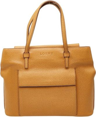 Loewe Beige Leather Handbag Tote Bag (Pre-Owned)