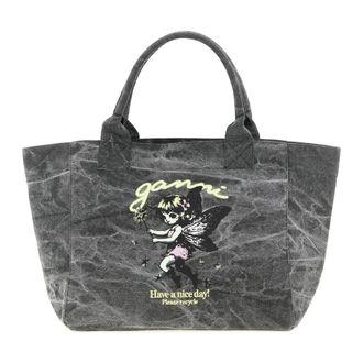 Ganni Medium Shopping Bag - female - Ganni - Shopping Bags - Black - ONE SIZE - Bags