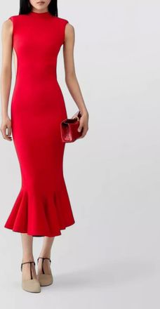 Jacquemus polka-dot sleeveless high-neck open-back midi dress