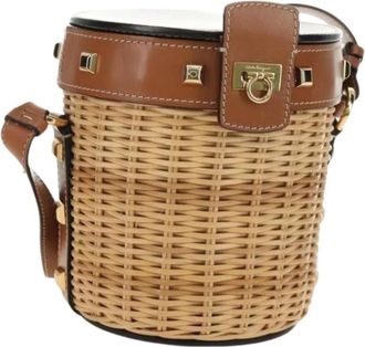Ferragamo Pre-owned Bucket Shoulder Bag - Dames - Vintage Tas - Beige - ONE Size - Leer - Vintage