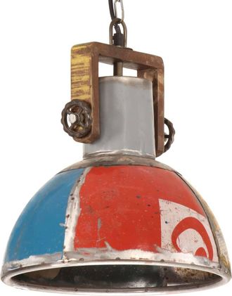 vidaXL L&aacute;mpara Colgante Industrial Redonda Multicolor E27 25 W 30 Cm Vidaxl
