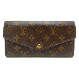 Louis Vuitton Brown Fuchsia Pink Monogram Long Wallet (Bi-Fold) (Pre-Owned)